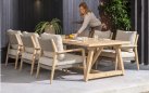 Komplet jadalniany na taras ze szczotkowanego drewna teak JULIA 4SO dla 6 osób