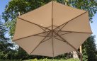Parasol d350 noga boczna drewnopodobna poszycie piaskowe SIESTA