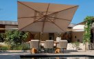 Parasol ogrodowy 300x300 cm ekskluzywny SIESTA PREMIUM noga DREWNO / poszycie PIASKOWY