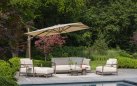 Parasol ogrodowy 300x300 cm ekskluzywny SIESTA PREMIUM noga DREWNO / poszycie PIASKOWY