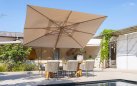 Parasol noga boczna drewnopodobna 4x3 m HACIENDA 4so poszycie piaskowe