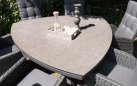 Trójkątny stół 170x170 aluminiowy ciemnoszary MOJITO ceramiczny