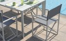 PAROS krzesło reżyserskie ogrodowe aluminium i tekstylina 55×51×86 białe