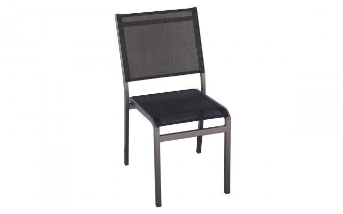 POLA krzesło ogrodowe aluminium i tekstylina 46×59×86 czarne 
