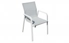 SAMO krzesło ogrodowe aluminium i tekstylina 55×59×86 białe