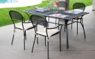 Stół ogrodowy metalowy AMENO 160×100 cm antracytowy dla 6 osób