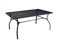 Stół ogrodowy metalowy AMENO 160×100 cm antracytowy dla 6 osób