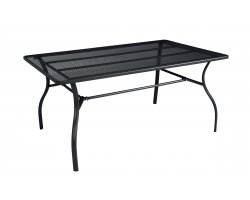 Stół ogrodowy metalowy AMENO 160×100 cm antracytowy dla 6 osób