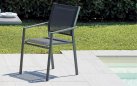 ZARA krzesło ogrodowe aluminium i tekstylina 55×59×86 grafitowy