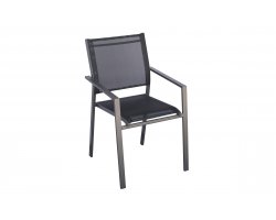 ZARA krzesło ogrodowe aluminium i tekstylina 55×59×86 grafitowy