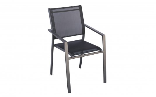ZARA krzesło ogrodowe aluminium i tekstylina 55×59×86 grafitowy