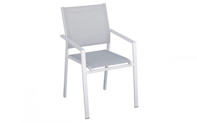 ZARA krzesło ogrodowe aluminium i tekstylina 55×59×86 białe