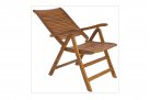 Składany wysoki fotel pozycyjny z drewna akacji NOEMI bizzotto