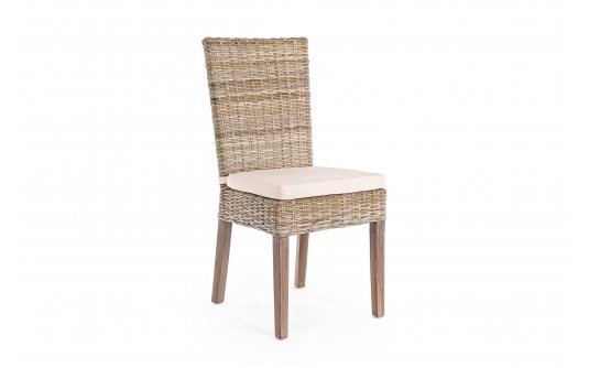 Krzesło obiadowe naturalny rattan z poduszką TAVIRA bizzotto Krzesło obiadowe naturalny rattan z poduszką TAVIRA bizzotto