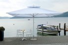 Parasol z nogą centralną 4x4 m PUSH biała noga/białe poszycie