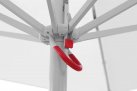 Parasol z nogą centralną 4x4 m PUSH biała noga/białe poszycie