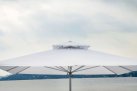 Parasol z nogą centralną 4x4 m PUSH biała noga/białe poszycie