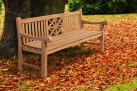 Klasyczna ławka ogrodowa o szerokości 220 cm z teak FLORYDA