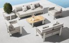 Nowoczesny beżowy komplet wypoczynkowy na taras BORROMEO Lounge Higold beżowy