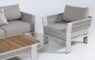Nowoczesny beżowy komplet wypoczynkowy na taras BORROMEO Lounge Higold beżowy