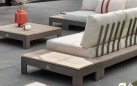 STICKS AND MORE narożnik na taras modułowy 346×346 aluminium taupe z poduszkami Bee Wett i blatami t