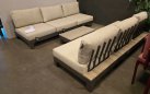 STICKS AND MORE narożnik na taras modułowy 346×346 aluminium taupe z poduszkami Bee Wett i blatami t