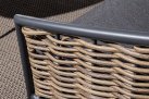Ciemnoszare meble ogrodowe wypoczynkowe aluminiowe boki technorattan MARIBELA bizzotto 