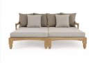 Zestaw 2 sofa / łóżko ogrodowe z teaku BALI bizzotto poduszki beżowe