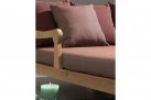 Zestaw 2 sofa / łóżko ogrodowe z teaku BALI bizzotto poduszki bordowe