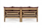 Zestaw 2 sofa / łóżko ogrodowe z teaku BALI bizzotto poduszki bordowe