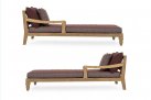 Zestaw 2 sofa / łóżko ogrodowe z teaku BALI bizzotto poduszki bordowe