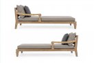 Zestaw 2 sofa / łóżko ogrodowe z teaku BALI bizzotto poduszki brązowe