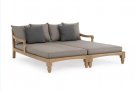 Zestaw 2 sofa / łóżko ogrodowe z teaku BALI bizzotto poduszki brązowe
