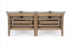 Zestaw 2 sofa / łóżko ogrodowe z teaku BALI bizzotto poduszki brązowe
