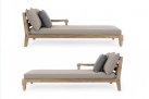 Zestaw 2 sofa / łóżko ogrodowe z teaku BALI bizzotto poduszki brązowe