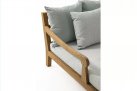 Zestaw 2 sofa / łóżko ogrodowe z teaku BALI bizzotto poduszki szarozielone
