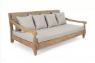 Sofa z drewna teakowego głeboka poduszki beżowe BALI bizzotto