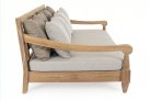Sofa z drewna teakowego głeboka poduszki beżowe BALI bizzotto
