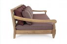 Sofa z drewna teakowego głeboka poduszki bordowe BALI bizzotto