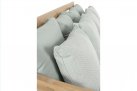 Sofa z drewna teakowego głeboka poduszki zielonoszare BALI bizzotto
