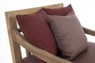 Fotel wypoczynkowy z drewna teak z bordowymi poduszkami BALI bizizotto
