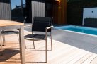 Krzesło stal nierdzewna tekstylina Czarna MARMARIS