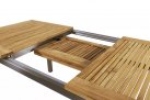 Stół ogroodwy rozkłądany Stal nierdzewna blat teak MARMARIS 152-210