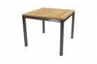 Kwadrtowy stół ogrodowy 90x90 nogi stal nierdzewna blat teak MRMARIS
