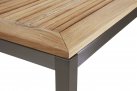 Kwadrtowy stół ogrodowy 90x90 nogi stal nierdzewna blat teak MRMARIS