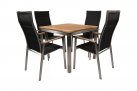 Kwadrtowy stół ogrodowy 90x90 nogi stal nierdzewna blat teak MRMARIS