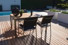 Stół ogrodowy 152x90 nogi stal nierdzewna blat teak MRMARIS