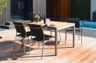 Stół ogrodowy 152x90 nogi stal nierdzewna blat teak MRMARIS