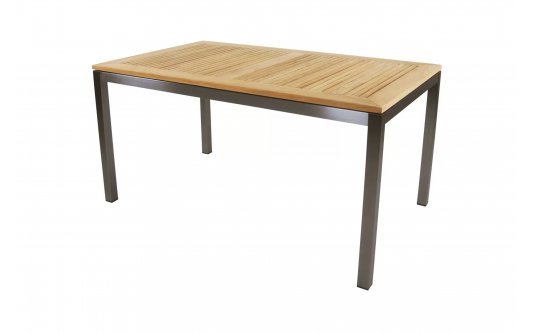 Stół ogrodowy 152x90 nogi stal nierdzewna blat teak MRMARIS Stół ogrodowy 152x90 nogi stal nierdzewna blat teak MRMARIS