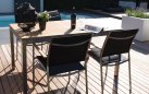Stół ogrodowy 220x90 MARMARIS ze stali nierdzewnej i z blatem z desek tkowych